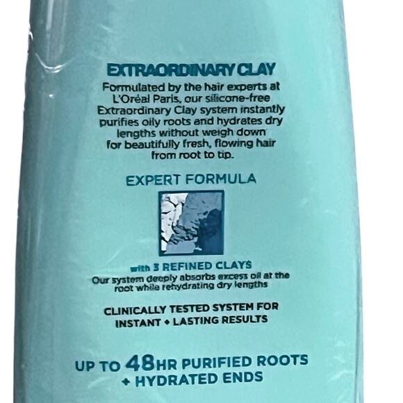 L'Oreal Extraordinary Clay Rebalancing Conditioner Oily Roots Dry Ends 12.6oz - Picture 4 of 7